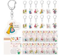 Equsion Housekeeping Gift Bulk Appreciation Keychains with Thank You Card for Cleaning Lady Custodian Housekeepers, Assorted Colors, about 1.18 x 1.18 inches/ 3 x 3 cm