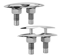 EQUSPUR Pull Up Boat Cleats 6 Inch, 316 Stainless Steel Retractable Flush Mount Cleat, Pop Up Hidden Deck Cleat for Marine Boat Dock Yacht (2 Pack)