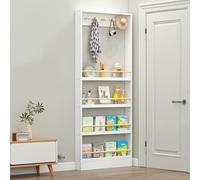 Eqvexd Behind Door Bookshelf Floor Bookcases Display Racks,Thin 10cm Standing 3/4Tier Wood Bookshelves with Open Storage Shelves for Bedroom,Living Room,Home Office(50 * 10 * 178cm/19.6 * 3.9 * 70in)