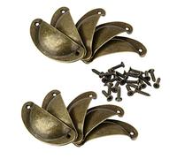 EQWQSIXD 10 Pieces Victorian Cup Shell Kitchen Cupboard Drawer Cabinet Door Pull Handle d