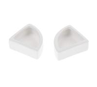 EQWQSIXD 2 Pieces Reptile Feeder Ceramic Food Bowl Anti-escape Dish For Lizard White Angle M