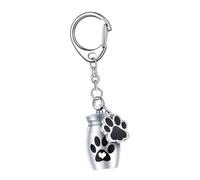 EQWQSIXD Aluminium Alloy Keychain Pet Urn Keep Precious Memories Pet Hair Storage Jar Argent, Silvery, 2.5x1.6cm