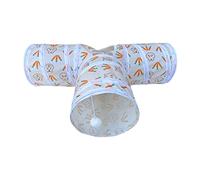 EQWQSIXD Cat Tunnels with Ball Training Collapsible 3 Way for Dogs Home Pets Rabbit T Shape, 31.50x9.84x9.84 Inch