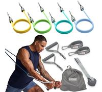EQYP Power 4 Strength Kit Resistance Bands Handles Set with Door Anchor & Ankle Straps - Workout Bands for Working Out, Home Gym Strength Training, Stretching & Fitness Equipment