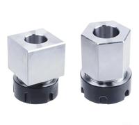 ER-32 ER-25 ER-40 Square and Hexagonal Collet Set 2pcs CNC Lathe Milling Workholding Kit 40Cr Steel Accurate Clamp(2pcs ER40)