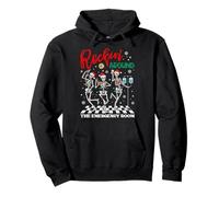 ER Christmas Nurse Rockin Around The Emergency Room Skeleton Pullover Hoodie
