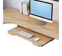 Er Desk Extension with 14-Inch Quiet Rails, Under-Desk Keyboard and Mouse Platform, Adjustable Sliding Keyboard Tray, C-Walnut Finish, 60x30 cm for Comfortable Workspace
