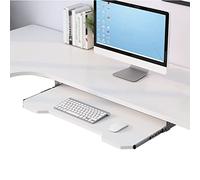 Er Desk Extension with 14-Inch Silent Rails, Adjustable Keyboard & Mouse Platform Under Desk, Space-Saving Sliding Keyboard Tray, C-White, 60x30 cm