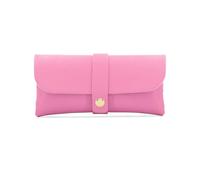 ER Direct Genuine Leather Glasses Case with Gold Hardware, Magnetic Snap Closure, Lightweight Protective Eyewear Pouch, 16 x 2.5 x 8 cm, Multiple Color Options (Light Pink)