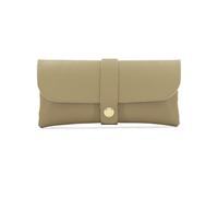 ER Direct Genuine Leather Glasses Case with Gold Hardware, Magnetic Snap Closure, Lightweight Protective Eyewear Pouch, 16 x 2.5 x 8 cm, Multiple Color Options (Dark Beige)