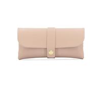 ER Direct Genuine Leather Glasses Case with Gold Hardware, Magnetic Snap Closure, Lightweight Protective Eyewear Pouch, 16 x 2.5 x 8 cm, Multiple Color Options (Nude)