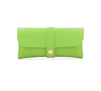 ER Direct Genuine Leather Glasses Case with Gold Hardware, Magnetic Snap Closure, Lightweight Protective Eyewear Pouch, 16 x 2.5 x 8 cm, Multiple Color Options (Apple Green)