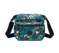 ER Direct Ladies Super Lightweight Waterproof Crossbody Bag Printed with Adjustable Shoulder Strap and 2-Zipped Pockets (Blue Wild Life Pattern)