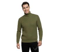 ER Direct Men's Cable Knit Turtle Polo Neck Jumper, Acrylic Blend, Multiple Colours, Ribbed Hem, Winter Wardrobe Essential, S-XL Sizes (UK, Alpha, L, Regular, Regular, Khaki)