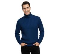 ER Direct Men's Cable Knit Turtle Polo Neck Jumper, Acrylic Blend, Multiple Colours, Ribbed Hem, Winter Wardrobe Essential, S-XL Sizes (UK, Alpha, M, Regular, Regular, Navy)