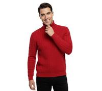 ER Direct Men's Cable Knit Turtle Polo Neck Jumper, Acrylic Blend, Multiple Colours, Ribbed Hem, Winter Wardrobe Essential, S-XL Sizes (UK, Alpha, L, Regular, Regular, Red)