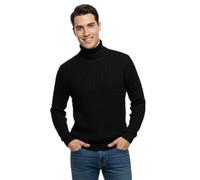 ER Direct Men's Cable Knit Turtle Polo Neck Jumper, Acrylic Blend, Multiple Colours, Ribbed Hem, Winter Wardrobe Essential, S-XL Sizes (UK, Alpha, XL, Regular, Regular, Black)
