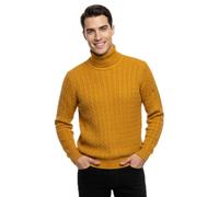 ER Direct Men's Cable Knit Turtle Polo Neck Jumper, Acrylic Blend, Multiple Colours, Ribbed Hem, Winter Wardrobe Essential, S-XL Sizes (UK, Alpha, M, Regular, Regular, Mustard)