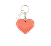 ER Direct Metallic Real Leather Solid Leather Heart Love Keyring Bag Hang Purse Mobile Phone Keyring Key Chain Gift (Coral)