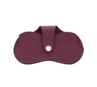 ER Direct Unisex Genuine Leather Stylish Spectacle Glasses Case Cover Pouch with Silver Button (Burgundy)