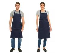 ER Direct Unisex Plain Aprons for Women and Men with Pocket Catering Kitchen Cooking Baking Gardening Restaurant BBQ and Coffee House Use (Navy)