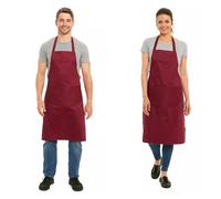ER Direct Unisex Plain Aprons for Women and Men with Pocket Catering Kitchen Cooking Baking Gardening Restaurant BBQ and Coffee House Use (Wine)