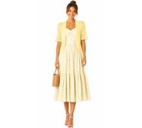 ER Direct Women's Crochet Open Front Lace Knit Short Sleeve Summer Cover Up, Lightweight Hollow Out Cropped Bolero Shrug Cardigan for Dresses, Casual Evening Beachwear (Yellow-L)