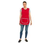 ER Direct Womens Home Work Kitchen Catering Cleaning Bar Plus Size Plain Coloured Large Pocket Side Fastening Tabard Apron (Red, 3XL)
