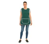 ER Direct Womens Home Work Kitchen Catering Cleaning Bar Plus Size Plain Coloured Large Pocket Side Fastening Tabard Apron (Green, XXL)