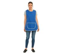 ER Direct Womens Home Work Kitchen Catering Cleaning Bar Plus Size Plain Coloured Large Pocket Side Fastening Tabard Apron (Royal Blue, S)
