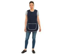 ER Direct Womens Home Work Kitchen Catering Cleaning Bar Plus Size Plain Coloured Large Pocket Side Fastening Tabard Apron (Navy, S)