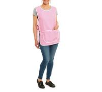 ER Direct Womens Home Work Kitchen Catering Cleaning Bar Plus Size Plain Printed Coloured Large Pocket Side Fastening Tabard Apron (Gingham-Pink, L)