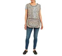 ER Direct Womens Home Work Kitchen Catering Cleaning Bar Plus Size Plain Printed Coloured Large Pocket Side Fastening Tabard Apron (Leopard - Brown, XL)