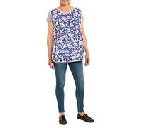 ER Direct Womens Home Work Kitchen Catering Cleaning Bar Plus Size Plain Printed Coloured Large Pocket Side Fastening Tabard Apron (Floral - Navy, S)