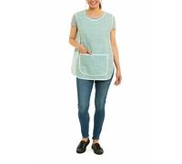 ER Direct Womens Home Work Kitchen Catering Cleaning Bar Plus Size Plain Printed Coloured Large Pocket Side Fastening Tabard Apron (Dogtooth - Green, M)