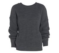 ER Direct Womens Oversized Ladies Fishnet Knitted Baggy Chunky Jumper Ladies Loose Sweater Top (Charcoal, XXXL UK 24-26)
