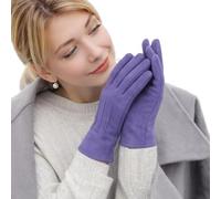 ER Direct Women's Warm Plain Gloves for Winter Touchscreen Texting Outdoor and Driving Gloves Colours to Match Your Outfit One Size Perfect for Gift. (Purple)