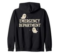 ER Halloween Emergency Department Cute Ghost Design Spooky Zip Hoodie