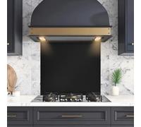 eR Home 600x250MM Stainless Steel Splashback for Kitchen With Black Brushed Finish, 1mm Thick Kitchen Splashback for Cooker with Adhesive/Glue included | Easy to Install & Clean