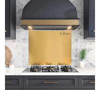 eR Home 600x800MM Stainless Steel Splashback for Kitchen With Black Yellow Antique Copper Finish, 1mm Thick Kitchen Splashback for Cooker with Adhesive/Glue included | Easy to Install & Clean