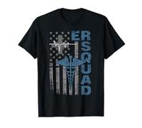 ER Squad Flag Emergency Nurse Medical Pride Gifts Men Women T-Shirt