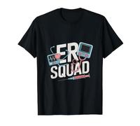 ER Squad Heartbeat Stethoscope Pride Value Graphic T-Shirt, Men, Black, L