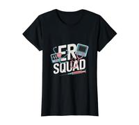 ER Squad Heartbeat Stethoscope Pride Value Graphic T-Shirt, Women, Black, S