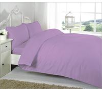 ER Traders Ltd 100% Egyption Cotton Soft Luxurious Quality 200 Thread Count Duvet Set or Flat Sheet or Fitted Sheet or Pillow Case Single Double King Super King (Single - Duvet Set, Lilac)