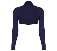 ER Traders Ltd Ladies Long Sleeve Shrug Womens Bolero Cardigan Top Sizes (Navy Blue, UK 8-10)