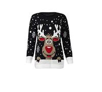 ER Traders Ltd (Reindeer on The Wall - Black, UK XXL)