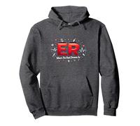 ER: Where The Real Drama Is - Medical Humor Pullover Hoodie, Adult Unisex, Dark Heather Grey, M