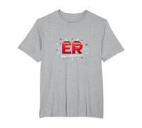 ER: Where The Real Drama is - Medical Humor T-Shirt, Men's Big and Tall, Heather Grey, 2X Tall