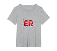 ER: Where The Real Drama is - Medical Humor T-Shirt, Women's Plus, Heather Grey, 4X