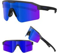 ER00 Blue Warp Around Small Shield Polarized Sports Sunglasses for Youth Kids Women, Pit-viper Padel beach Cycling Running Fishing Baseball Biking F24 Eazyrun easy run